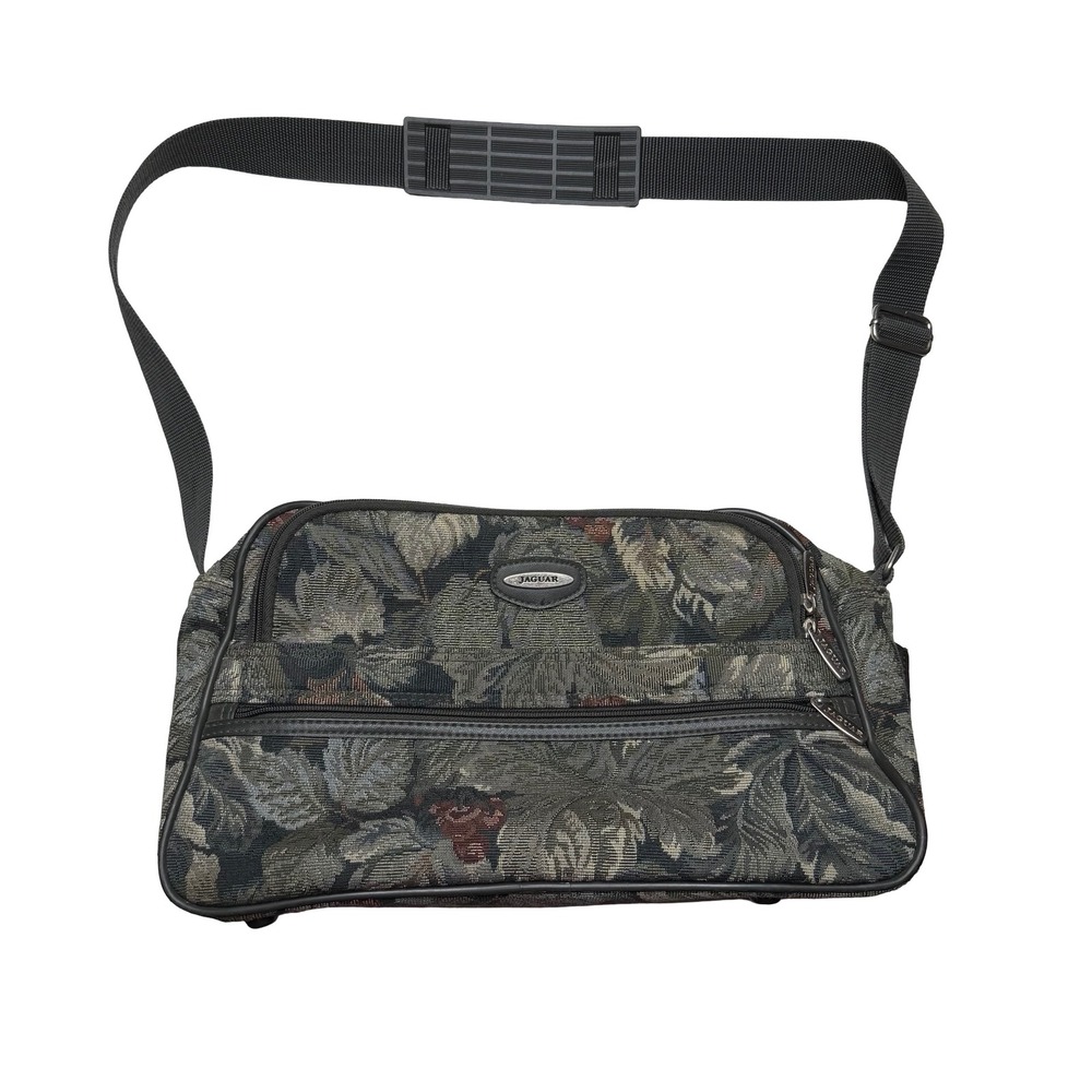 Vintage 80s 90s Jaguar tapestry floral small travel bag‎